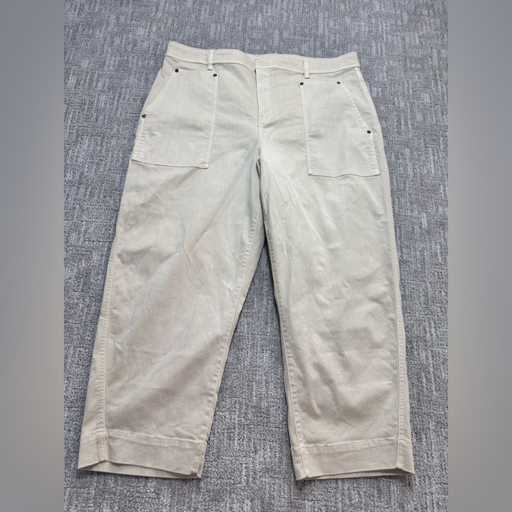 Barrel Khaki Women’s Cream Pants | Size 20 | Cotton/ Spandex - Picture 2 of 14
